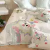 Bonito dibujo animado pequeño dragón verde bordado 100 piezas 100% algodón cuatro piezas de satán de tributo funda de edredón de algodón largo sábanas ropa de cama Application Scenario